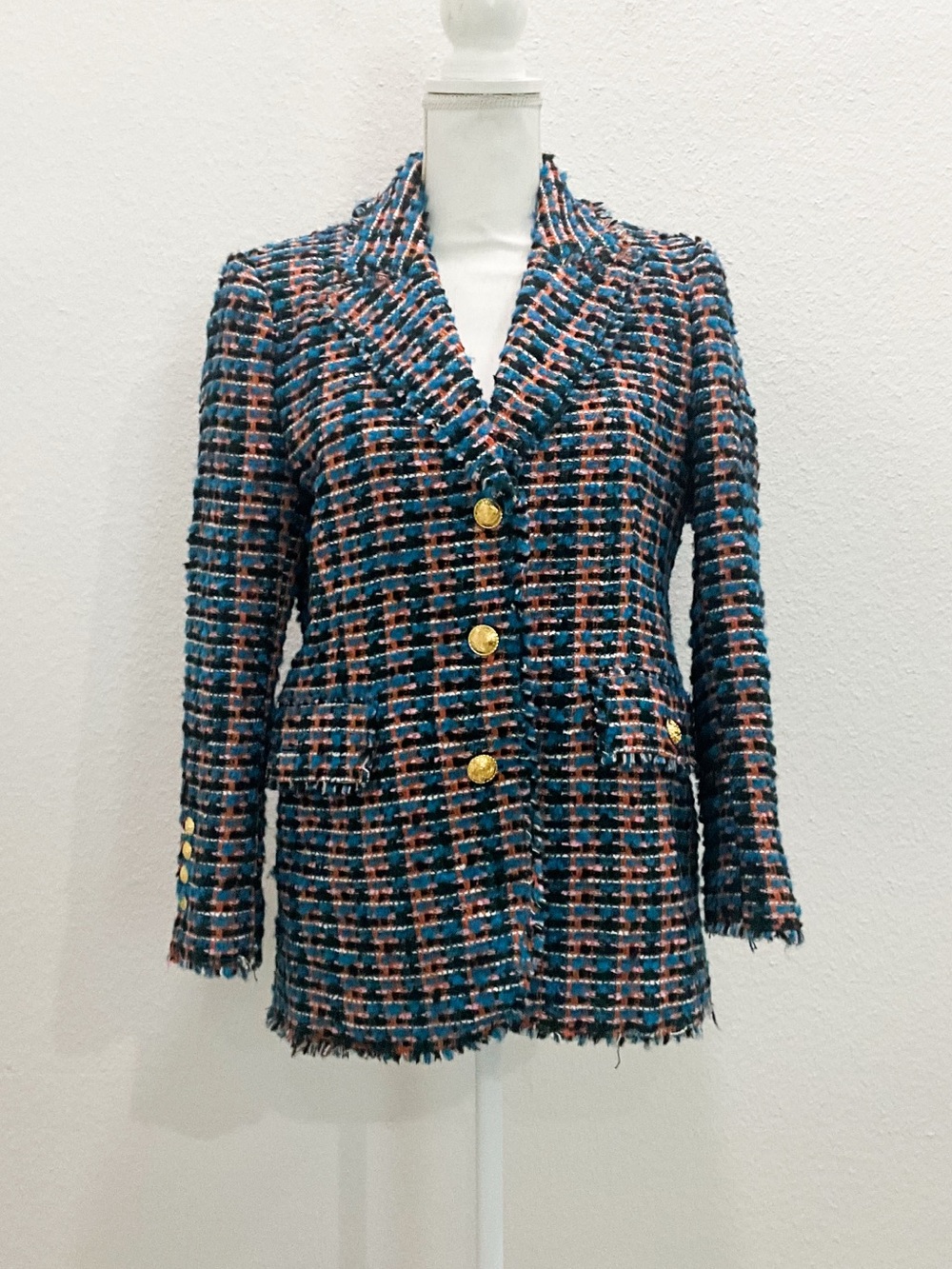 Zara Women's Tweed Blazer Size Medium - Picture 2 of 9